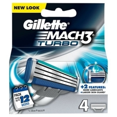 Obrázok Gillette Mach3 Turbo čepielky 4ks