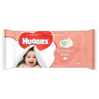 Obrázok Huggies Soft Skin vlhčené utierky 56ks