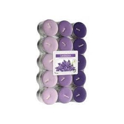 Obrázok BISPOL Vonné čajové sviečky Lavender 30ks